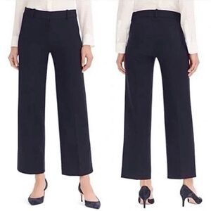 J Crew Peyton High Rise Wide Leg Crop Pants Navy Size 10